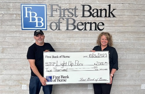 First Bank of Berne Donates to Light Up Peru